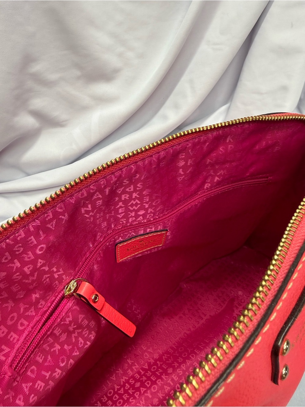 (new+tag) Kate Spade New York Rachelle Satchel Handbag Wellesley Hotrose - Picture 10 of 11